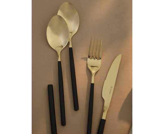 Набор столовых приборов Duality, золотистые, 16 пред., Liberty Jones, фото , изображение 9