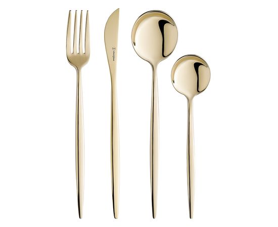 Набор столовых приборов Globe, золотистые, 16 пред., Liberty Jones, фото 