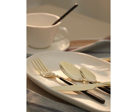 Набор столовых приборов Duality, золотистые, 16 пред., Liberty Jones, фото , изображение 8