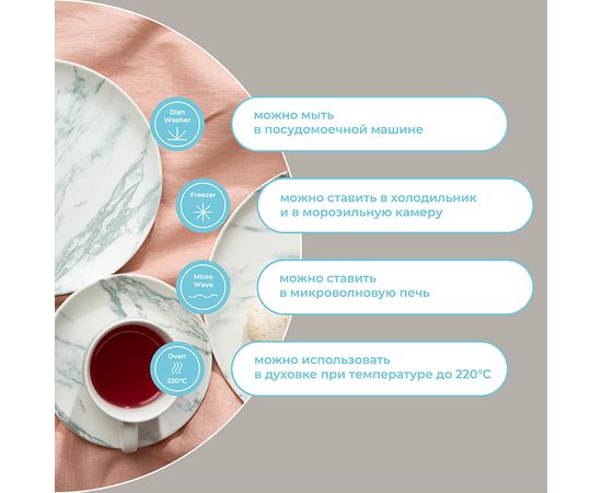 Набор тарелок Marble, d 21 см, 2 шт., Liberty Jones, фото , изображение 21