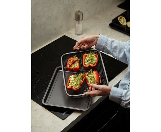 Противень для запекания с решеткой-гриль Roast Masters, 25х33 см, черный, Liberty Jones, фото , изображение 4