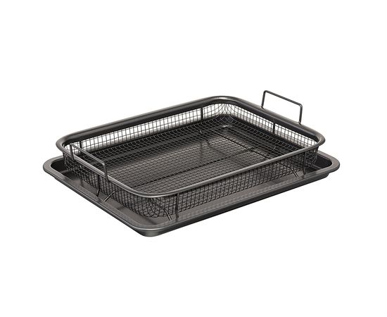 Противень для запекания с решеткой-гриль Roast Masters, 25х33 см, черный, Liberty Jones, фото 