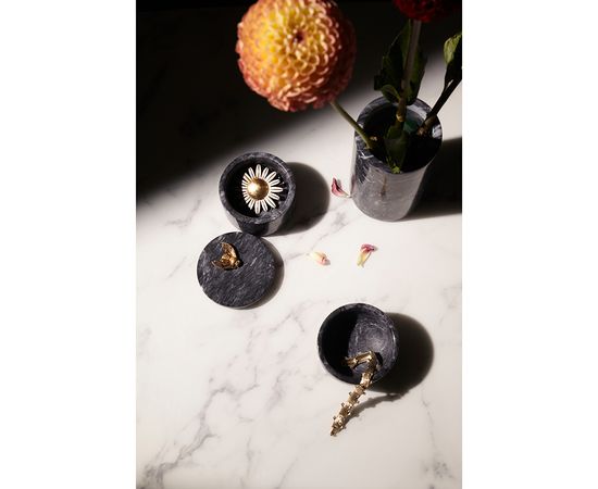 Органайзер для кухонных принадлежностей Marm, d 10х17 см, черный мрамор, Liberty Jones, фото , изображение 3