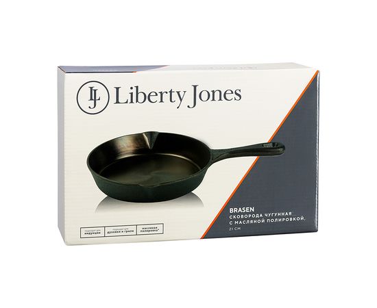 Сковорода чугунная Brasen с масляной полировкой, d 21 см, Liberty Jones, фото , изображение 9