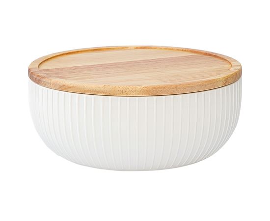 Салатник с крышкой из каучукового дерева Soft Ripples, Dual Glazing, d 22 см, Liberty Jones, фото 