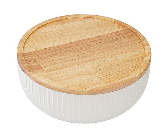 Салатник с крышкой из каучукового дерева Soft Ripples, Dual Glazing, d 22 см, Liberty Jones, фото , изображение 5