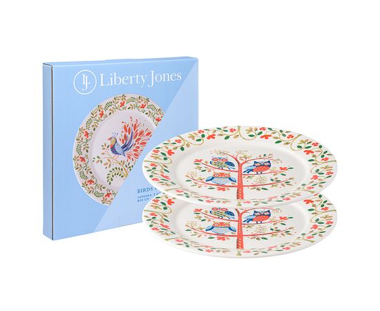 Набор тарелок Owl из коллекции Birds of Paradise в подарочной упаковке, d 28 см, 2 шт., Liberty Jones, фото 