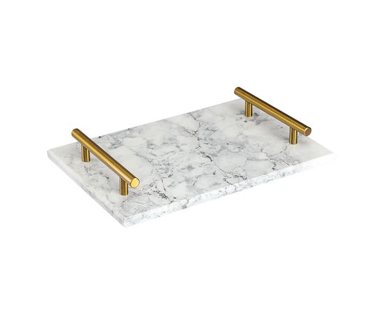 Поднос Marm, 30х20 см, белый мрамор, Liberty Jones, фото 