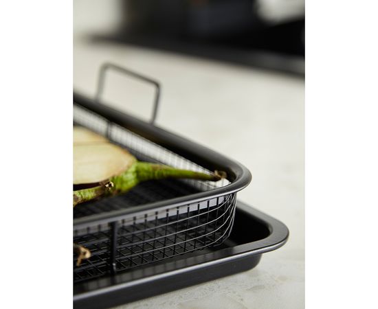 Противень для запекания с решеткой-гриль Roast Masters, 36х45 см, черный, Liberty Jones, фото , изображение 6