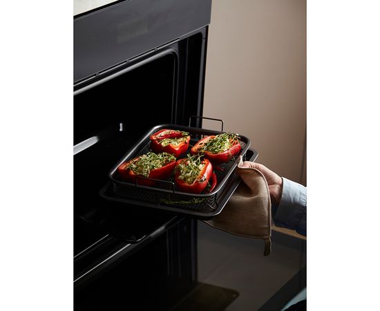 Противень для запекания с решеткой-гриль Roast Masters, 25х33 см, черный, Liberty Jones, фото , изображение 3