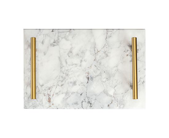 Поднос Marm, 30х20 см, белый мрамор, Liberty Jones, фото , изображение 2