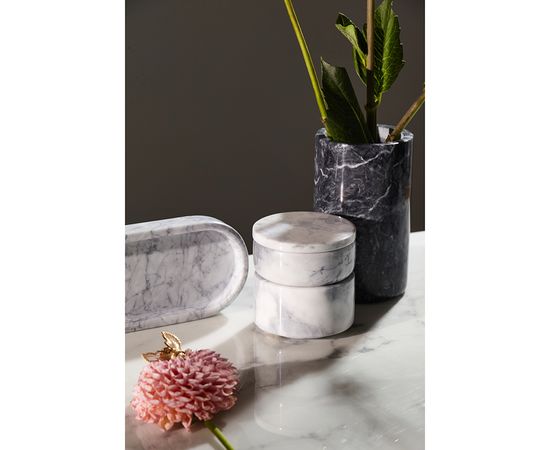 Органайзер для кухонных принадлежностей Marm, d 10х17 см, черный мрамор, Liberty Jones, фото , изображение 2