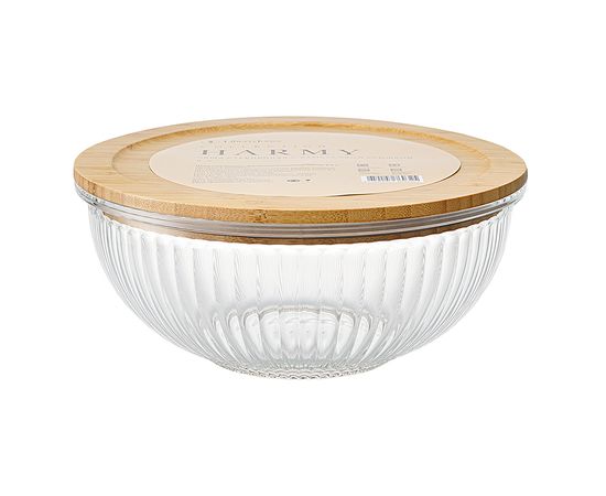 Чаша стеклянная с бамбуковой крышкой Harmy, 2 л, Liberty Jones, фото , изображение 9