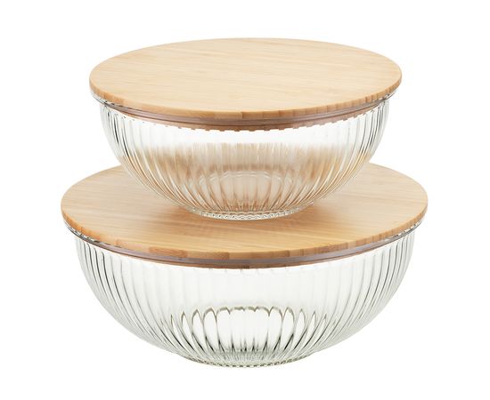 Чаша стеклянная с бамбуковой крышкой Harmy, 2 л, Liberty Jones, фото , изображение 7