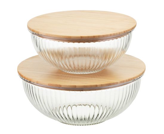 Чаша стеклянная с бамбуковой крышкой Harmy, 3,5 л, Liberty Jones, фото , изображение 6