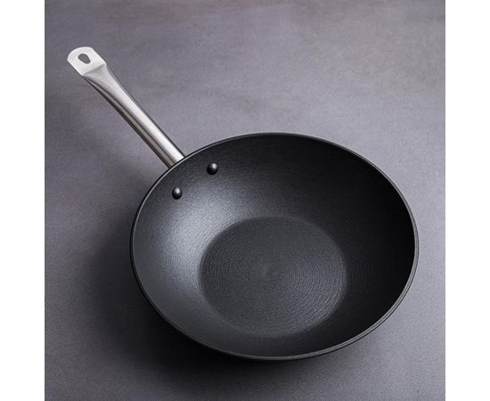 Сковорода Вок Chef Line 30*7,5 см, облегченный чугун с антипригарным покрытием, P.L. Proff Cuisine, фото , изображение 3