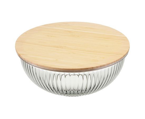 Чаша стеклянная с бамбуковой крышкой Harmy, 3,5 л, Liberty Jones, фото 