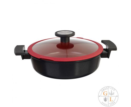 Жаровня со стеклянной крышкой для индукционных плит De Chef 2,7 л, 24 см, Neoflam, фото 