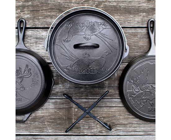 Набор чугунной посуды из 5 предметов, материал: чугун, L5WLSETA, серия Wild Life, LODGE, фото , изображение 3