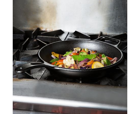 Сковорода круглая с ручкой 30 см, черная, чугун, Lodge, фото , изображение 4