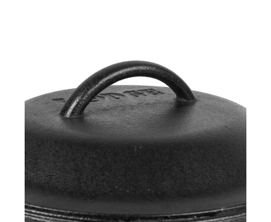 Кастрюля с крышкой 21 см, 1.8 л, черная, чугун, Lodge, фото , изображение 5