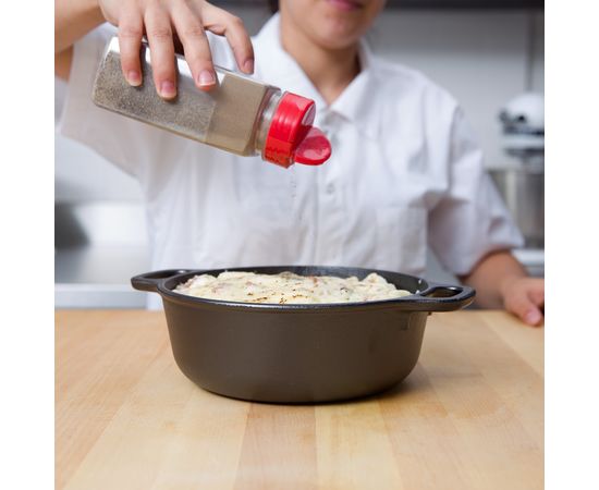 Кастрюля с крышкой 21 см, 1.8 л, черная, чугун, Lodge, фото , изображение 8