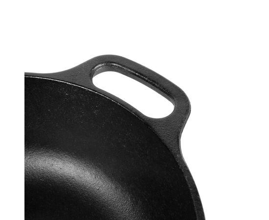 Кастрюля круглая с крышкой, 26 см , 4.8 л, черная, чугун, Lodge, фото , изображение 3