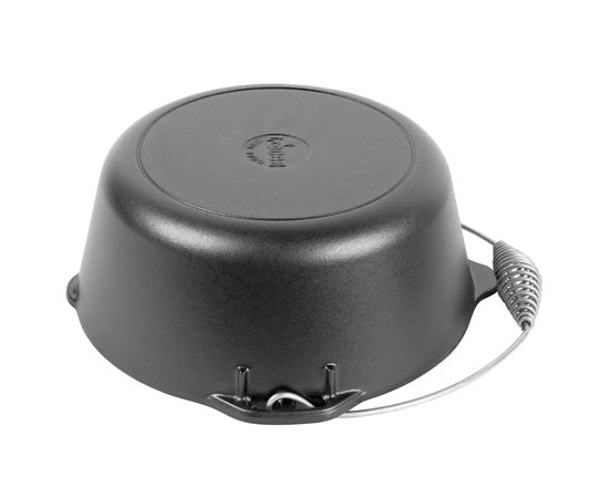 Казан с проволочной рукояткой, 30 см, 6 л, черный, чугун, Lodge, фото , изображение 4