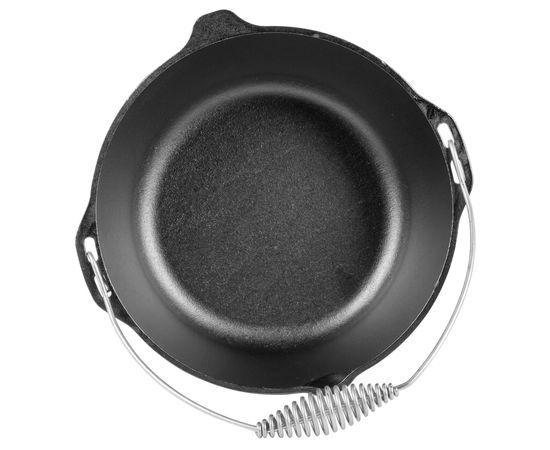 Казан с проволочной рукояткой, 30 см, 6 л, черный, чугун, Lodge, фото , изображение 5