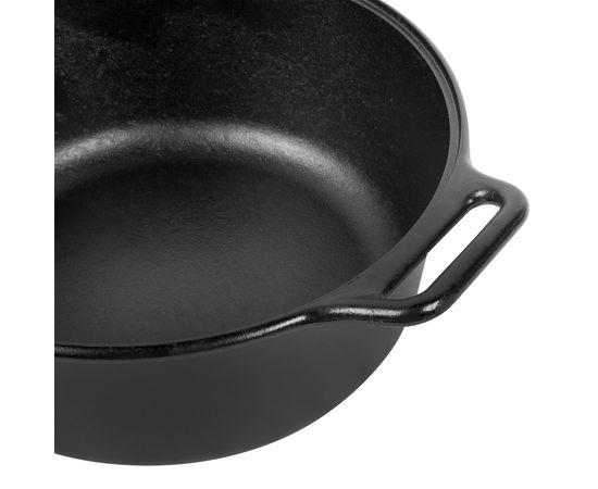 Кастрюля круглая с крышкой 30.5 см, 6.6 л, черная, чугун, Lodge, фото , изображение 5