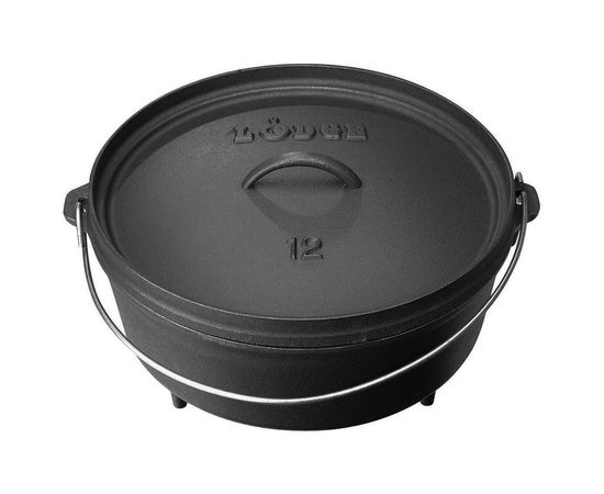 Казан, 30 см, 5.6 л, черный, чугун, Lodge, фото , изображение 4