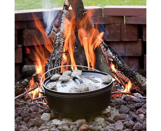 Казан, 30 см, 5.6 л, черный, чугун, Lodge, фото , изображение 5