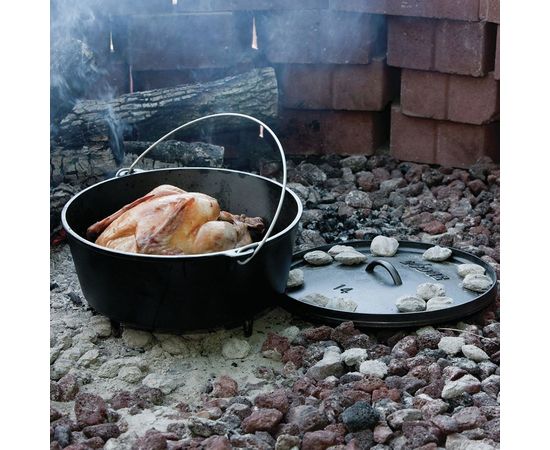 Казан, 36 см, 7.6 л, черный, чугун, Lodge, фото , изображение 3