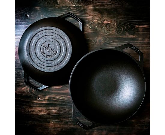 Вок с двумя ручками, диаметр: 23 см, материал: чугун, L9MW, LODGE, США, фото , изображение 2