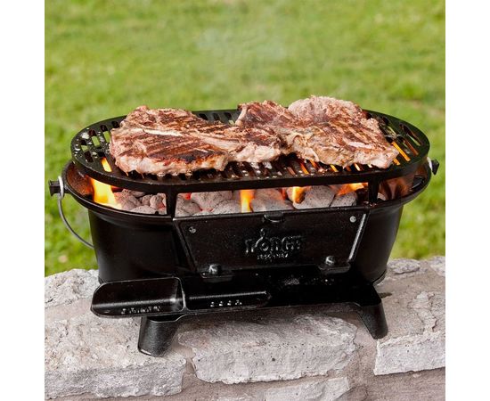 Жаровня - гриль, размер: 48 х 26 см, материал: чугун, L410, LODGE, США, фото , изображение 5