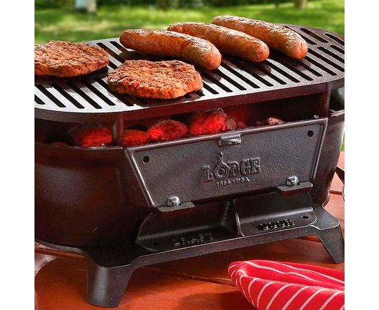 Жаровня - гриль, размер: 48 х 26 см, материал: чугун, L410, LODGE, США, фото , изображение 6