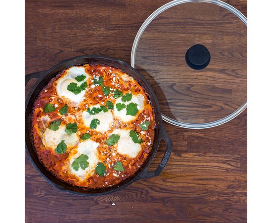 Сковорода с крышкой и двумя ручками, диаметр: 30 см, материал: чугун, стекло, L10CPGL, LODGE, США, фото , изображение 6