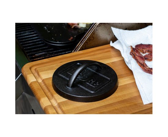 Пресс для бургера 15 см, черный, чугун, Lodge, фото , изображение 2
