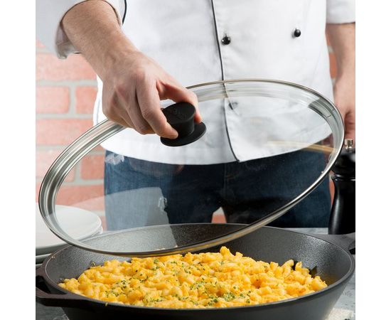 Крышка круглая стеклянная, диаметр: 38 см, материал: стекло, LODGE, США, фото , изображение 6