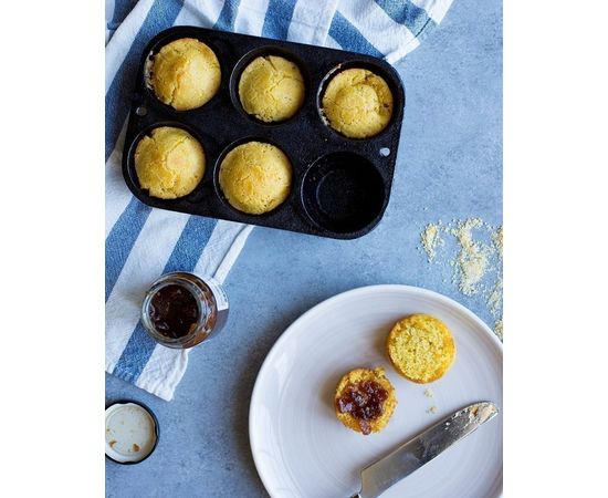 Форма для выпечки Маффинов, 6 ячеек, размер: 19,5 х 13,5 см, материал: чугун, LODGE, США, фото , изображение 4