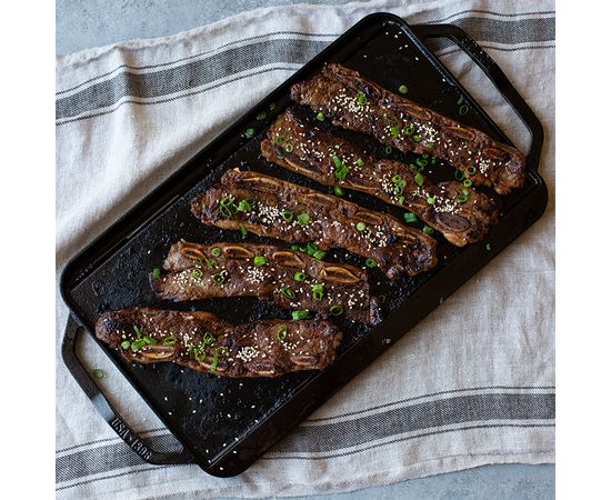 Двусторонний гриль с ручками и бортом, Chef Collection, 26х50 см, чугунный, LCDRG, Lodge, фото , изображение 5