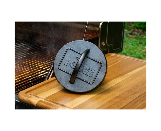 Пресс для бургера 15 см, черный, чугун, Lodge, фото , изображение 3