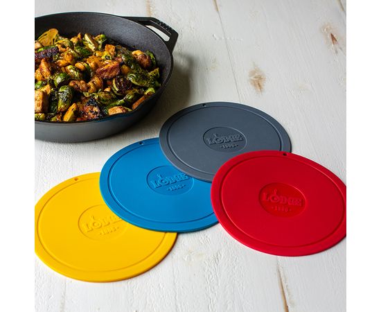 Коврик круглый силиконовый 18,4 см серый Lodge, фото , изображение 3