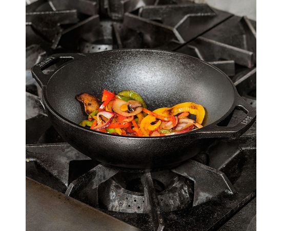 Вок-Мини с двумя ручками, диаметр: 15 см, материал: чугун, черный, LODGE, США, фото , изображение 5