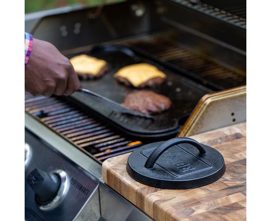 Пресс для бургера 15 см, черный, чугун, Lodge, фото , изображение 6