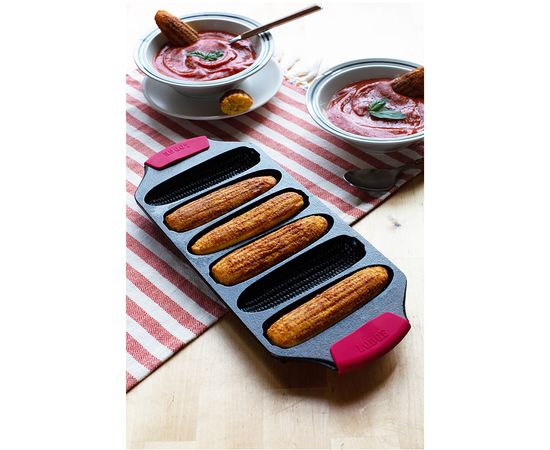 Набор ручек-прихваток, 2 шт, красные, силикон, Lodge, фото , изображение 5