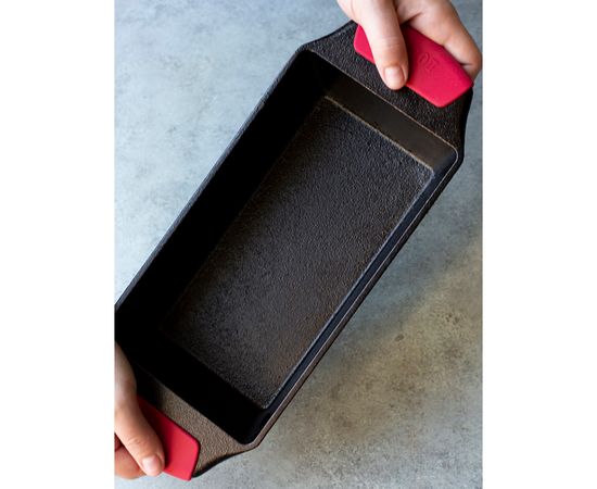 Набор ручек-прихваток, 2 шт, красные, силикон, Lodge, фото , изображение 3