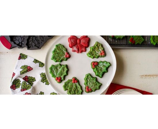 Форма для выпечки печенья с силиконовыми прихватами, круглая, 32 см, 7 отделений, материал: чугун, BWHWA1, BAKEWARE, LODGE, США, фото , изображение 11