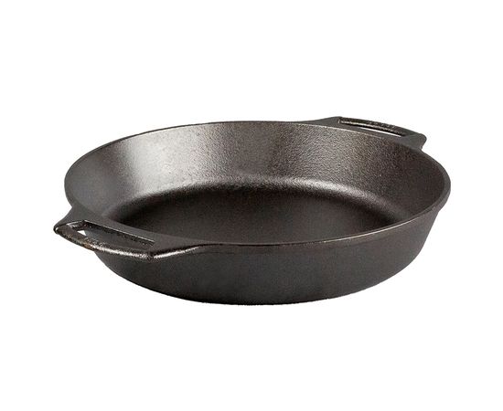 Сковорода с двумя ручками круглая 26 см, черная, чугун, Lodge, фото , изображение 2