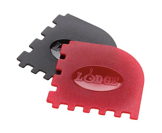 Набор из 2-ух скребков для гриля, материал: пластик, цвет: черный, красный, SCRAPERGPK, LODGE, США, фото 